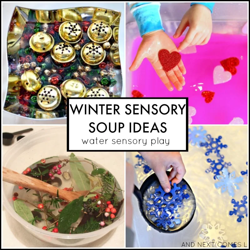 Winter water sensory soup ideas for toddlers and preschoolers from And Next Comes L