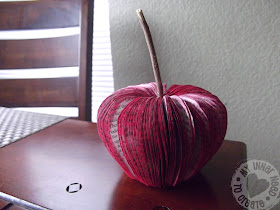 Apple Ornament made from a book