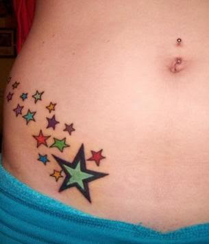 Colourful-Stars-Tattoo-for-girl