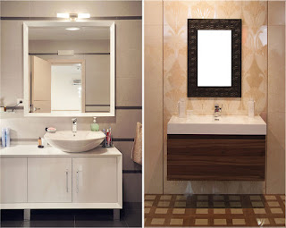 model cermin hias Dinding di kamar mandi
