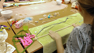 Felted ropes will become bracelet