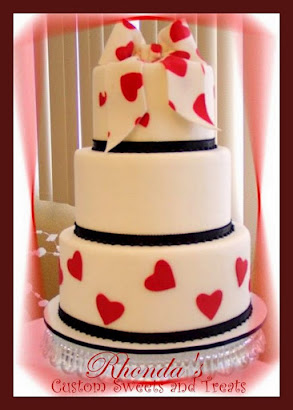 Fabulous Heart Themed Wedding Cake by Rhonda Christensen