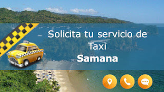 servicio de taxi y paisaje caracteristico en Samaná