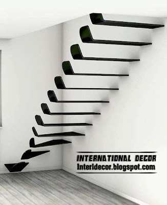 modern interior stairs , modern flying staircase style