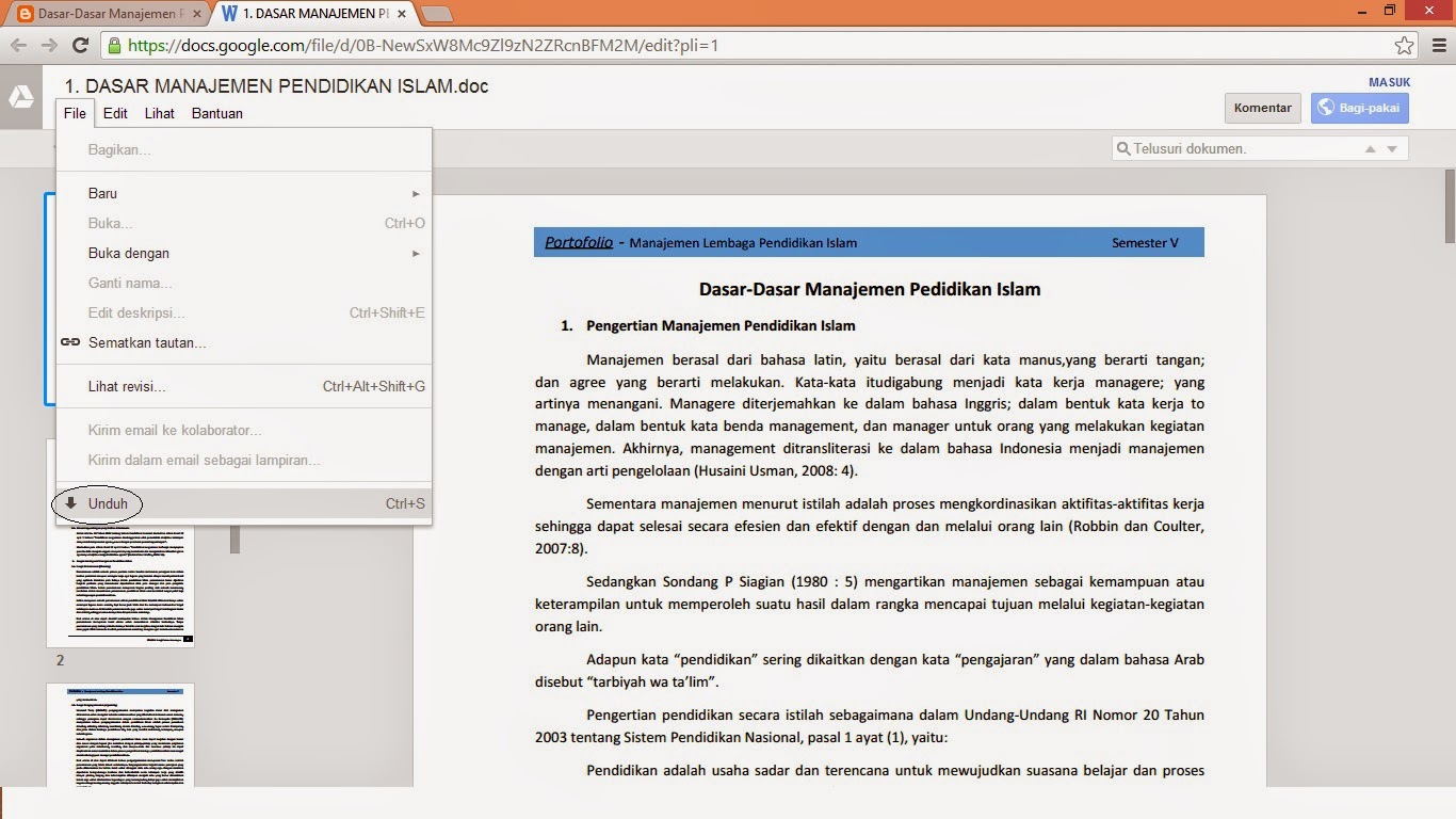 Cara Membuka dan Mendownload File (Word, Excel, Pdf 