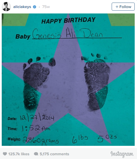 Alicia Keys Birth Baby Genesis