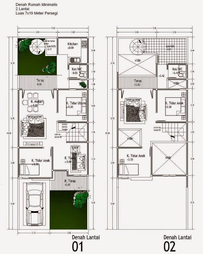 Kumpulan Gambar  Denah  Rumah Minimalis 2  Lantai  Modern 