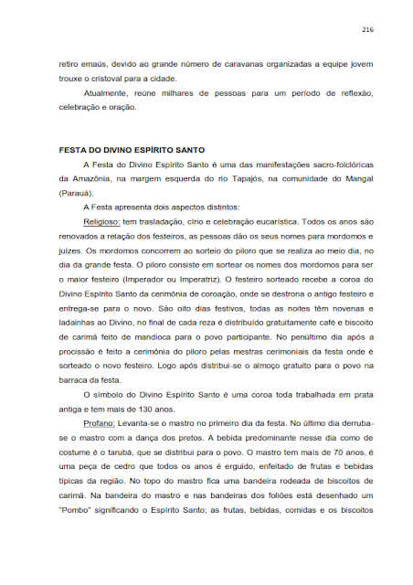 INVENTÁRIO DA OFERTA E INFRA ESTRUTURA TURÍSTICA DE SANTARÉM – PARÁ – AMAZÔNIA – BRASIL - 2010 - III. ATRATIVOS TURÍSTICOS