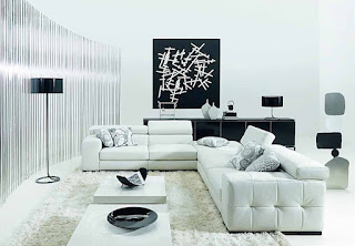 Modern Minimalist Black and White Living Room Furniture Design