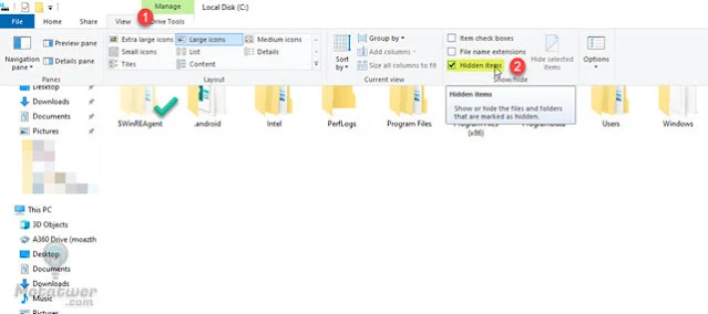 اظهار المجلدات المخفية على ويندوز 10