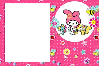 My Melody Birthday Party Free Printable Invitations, Labels or Cards.