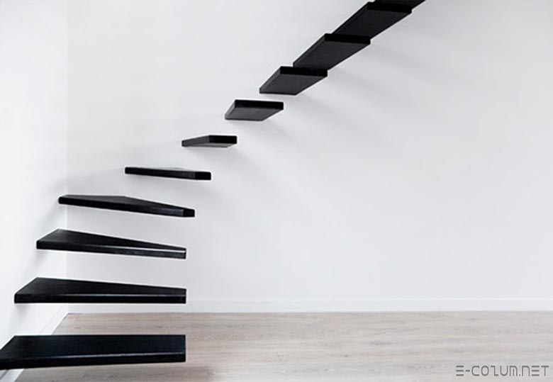 Siyahın asaletinden ve sadeliğin şıklığında vazgeçmeyenler için merdiven tasarımı.