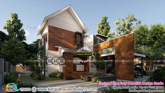 2649 square feet mixed roof modern 4 bhk home