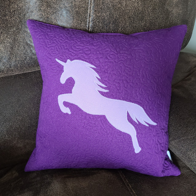 Quilted unicorn cushion | DevotedQuilter.com