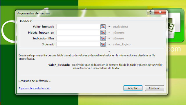 buscarh, función buscarh, Excel