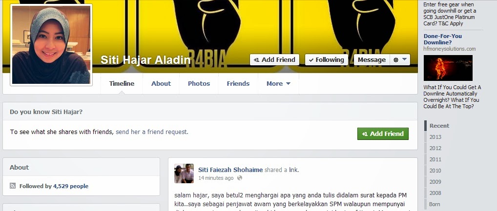 Surat Siti Hajar Aladin Kepada Datuk Seri Najib Razak 
