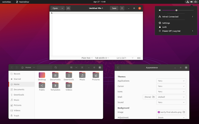 Ubuntu 21.04 Hirsute Hippo Gnome 40