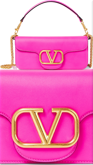 ♦Valentino Garavani Locò hot pink leather shoulder bag #valentino #bags #pink #brilliantluxury