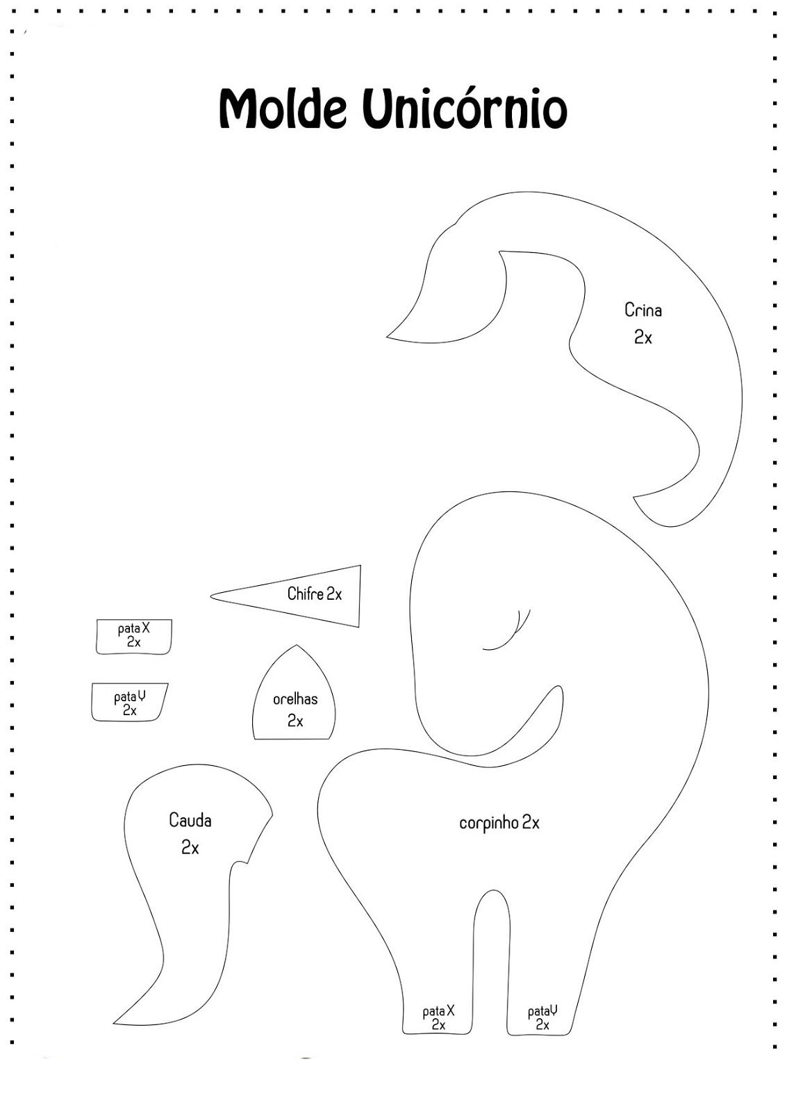 MOLDES UNICORNIO EN FOAMI - MOLDES UNICORNIO GOMA EVA - Unicorn template free printable