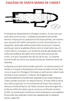 Ruta del Romànic de la Vall de Boí; informació del plafó informatiu de l'Església de Santa Maria de Cardet