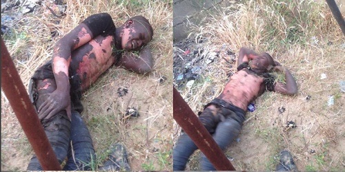 Graphic Photos: See Transformer Thief Apprehended After Surviving Electrocution in Borno