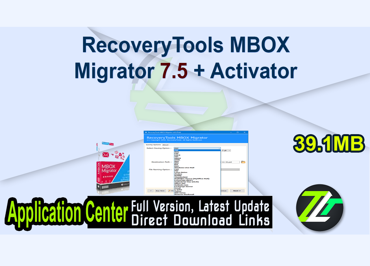 RecoveryTools MBOX Migrator 7.5 + Activator