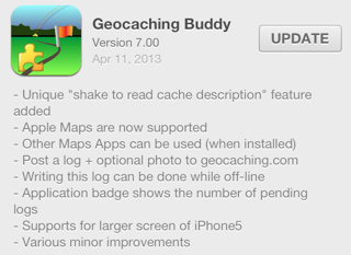 Geocaching Buddy version 7.0 for iOS