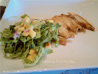 Pork Belly with Arugula Salad and Kimchee