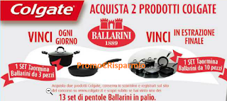 Logo Concorso Colgate : vinci 13 set pentole Ballarini