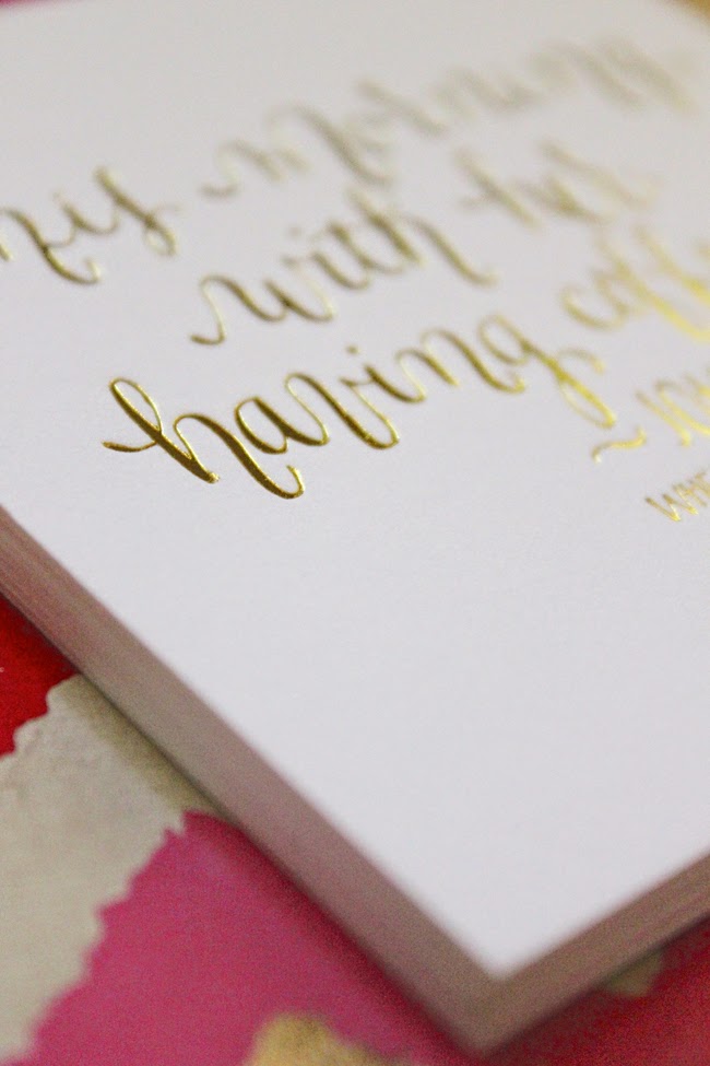 loveleigh invitations: work wednesday: gold foil love quotes.
