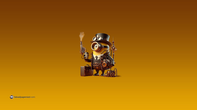 Minion in Steampunk Style Ai-Generated HD Wallpaper