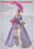 Crochê Para Barbie Vestido de Época, Chapéu e Sombrinha Com Gráfico