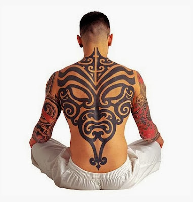 tiki tribal back tattoos designs