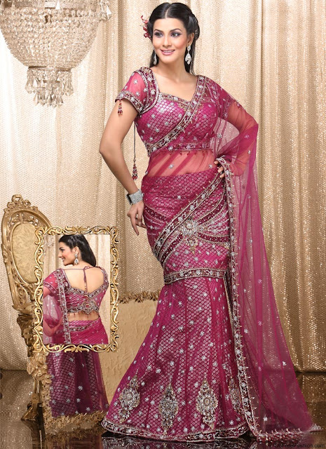 Party-Wear-Indian-Lehenga-Style-Sarees