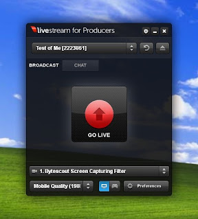 Tampilan Aplikasi Live Stream dari Website Livestream.com