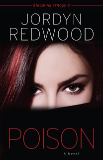 woman's face on cover of novel, poison