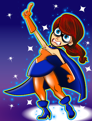 cartoon girl superhero