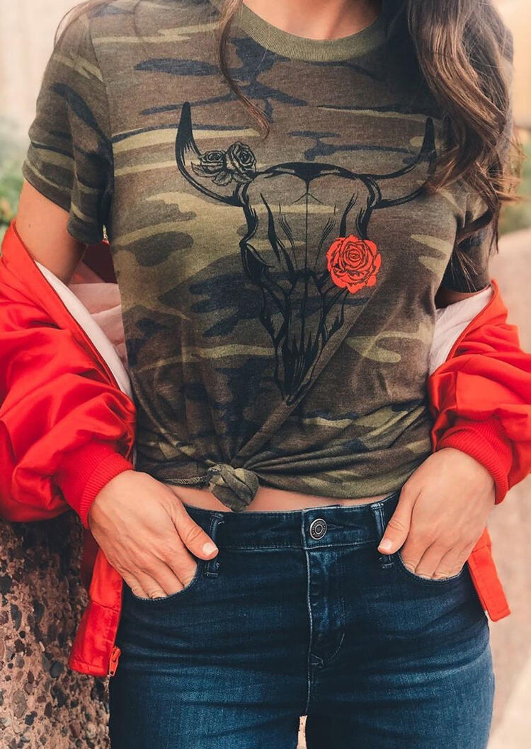 Army theme T-shirt girl red jacket