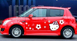 Kumpulan Mobil  Modifikasi Stiker  Hello  Kitty  Jelas Beda