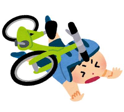 自転車で転倒した子供のイラスト