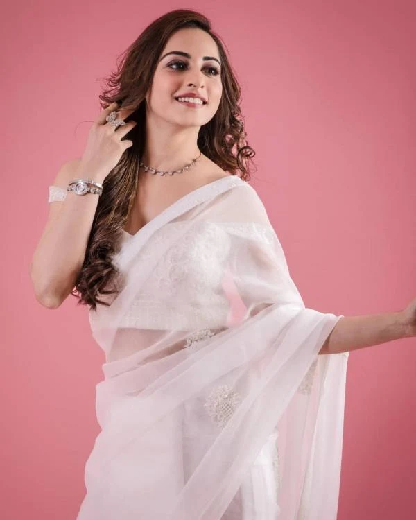 Niyati Fatnani white saree indian tv actress