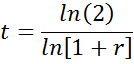 investment doubling time equation