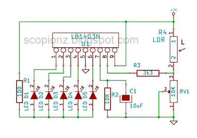 Simple LED Light Meter Circuit - LB1403