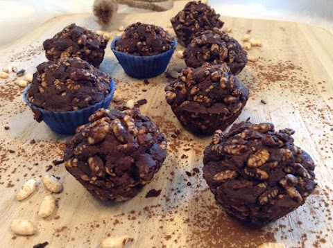 Mini muffins de arroz tufado e chocolate (saudável; sem açucar; sem chocolate tablete)