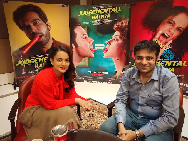 Film Critic Murtaza Ali Khan with actress Kangana Ranaut, Judgementall Hai Kya