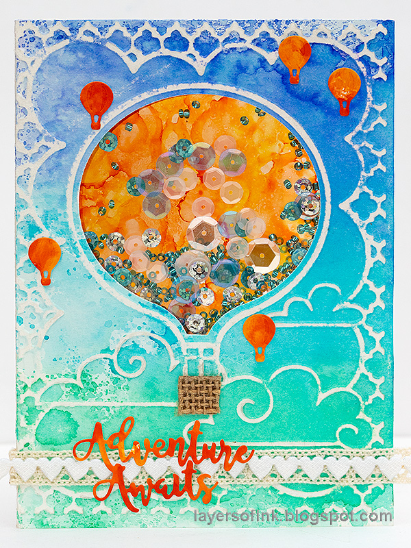 Layers of ink - Hot Air Balloon Shaker Card Tutorial by Anna-Karin Evaldsson.