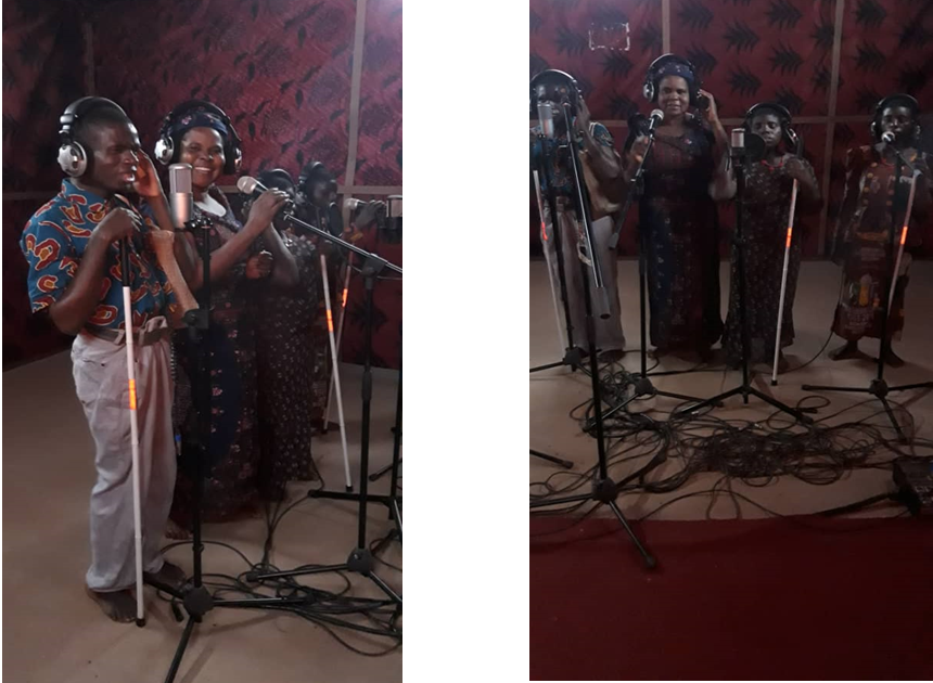 THESPO helping three children to record their song