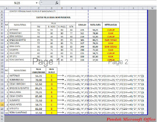 tampilan halaman pada microsoft excel 2010