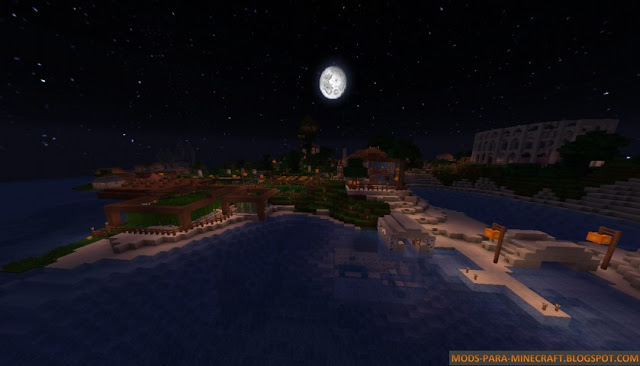 Paisaje de una noche esplendida del resource pack MarvelousCraft