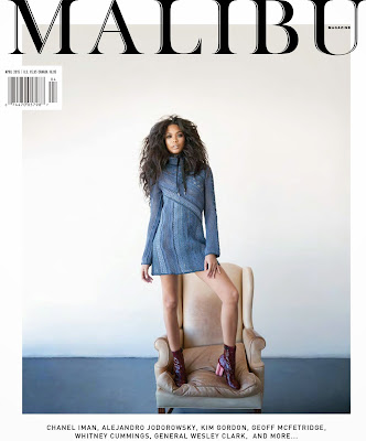 Chanel Iman posing for Malibu Magazine.